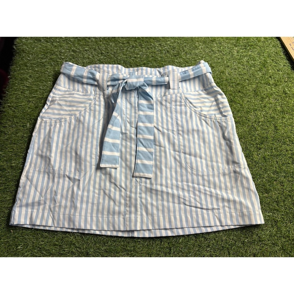Nike Golf Dri Fit Womens Skirt Size‎ 10 Blue White Stripe Paperbag Waist